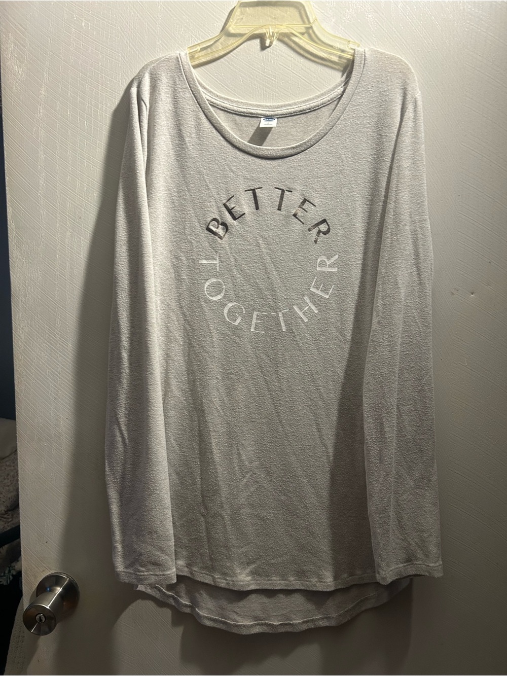 Old Navy Light Gray "Better Together" Long-Sleeve Tee